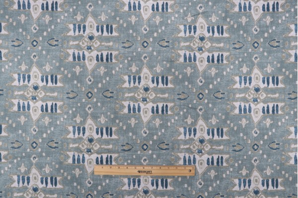 Magnolia Home Arturo Printed Cotton Drapery Fabric in Lake 