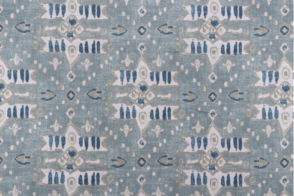 Magnolia Home Arturo Printed Cotton Drapery Fabric in Lake 