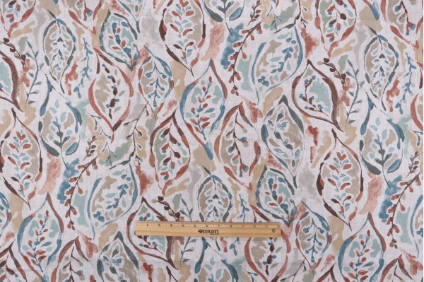 Magnolia Home Talley Printed Cotton Drapery Fabric in Copper 