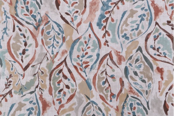 Magnolia Home Talley Printed Cotton Drapery Fabric in Copper 