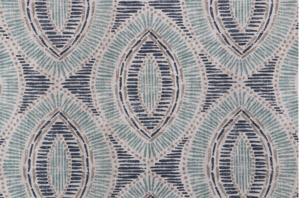 Magnolia Home Thackery Printed Cotton Drapery Fabric in Lake 