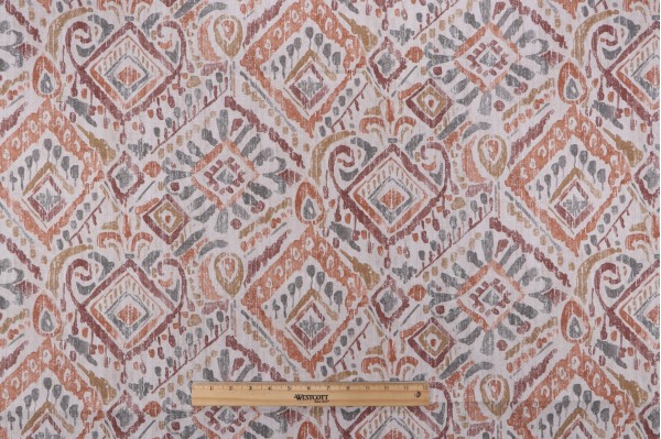 Magnolia Home Thames Printed Cotton Drapery Fabric in Auburn 