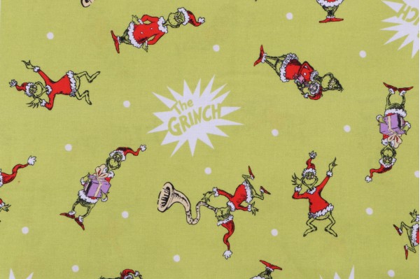 Robert Kaufman How The Grinch Stole Christmas Collection ADED-21776-223 Printed Cotton Craft Fabric in Holiday