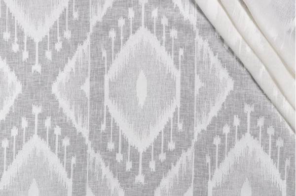P Kaufmann Yara Sheer Embroidered Drapery Fabric in Vanilla 