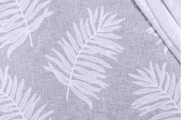 P Kaufmann Layana Sheer Embroidered Drapery Fabric in Sea Salt 
