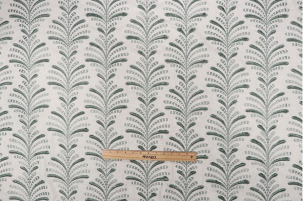 P Kaufmann Bryant Crewel Embroidered Drapery Fabric in Celadon 