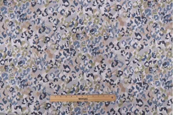 Sample of Magnolia Home Teddington Printed Cotton Drapery Fabric in Denim 