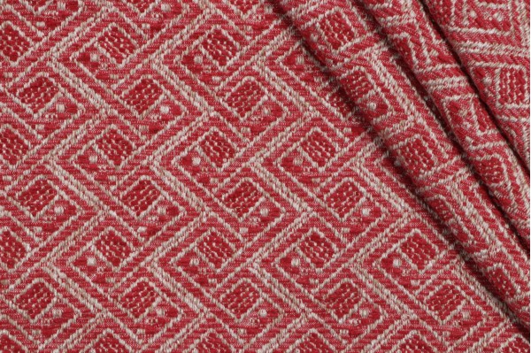 Sample of Hamilton Dover Woven Chenille Upholstery Fabric in Cranberry 