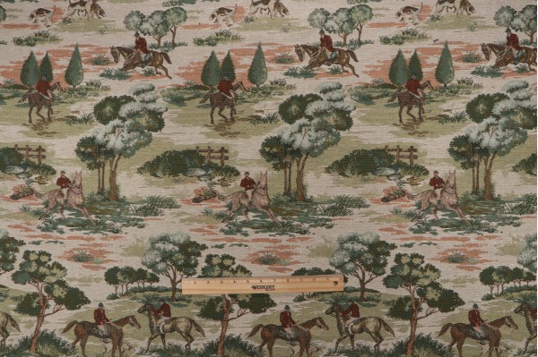 Hamilton Hunting Tapestry Upholstery Fabric in Meadow 