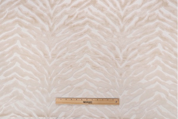 Hamilton Bazen Velvet Upholstery Fabric in Alabaster 