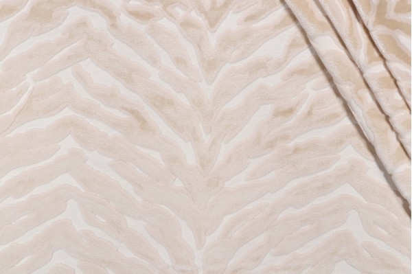 Hamilton Bazen Velvet Upholstery Fabric in Alabaster 