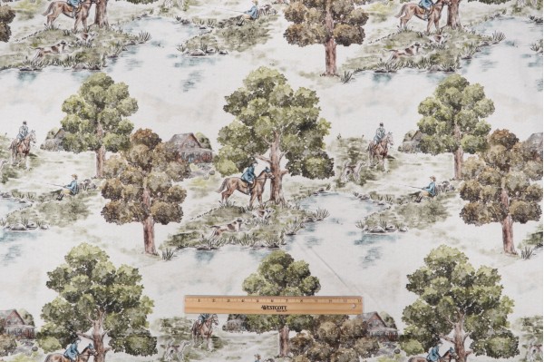 Hamilton Shadybrook Printed Cotton Drapery Fabric in Fern 