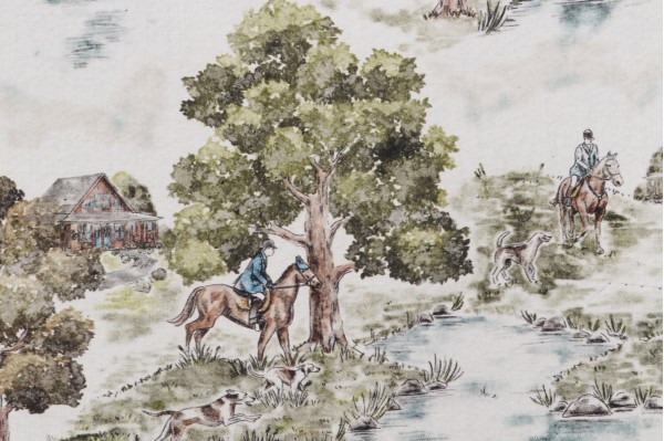 Hamilton Shadybrook Printed Cotton Drapery Fabric in Fern 