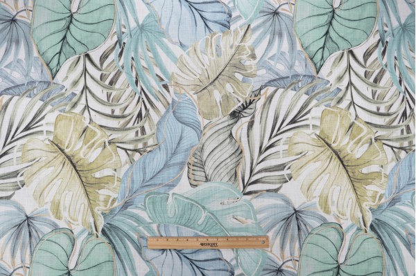 Hamilton Eden Printed Cotton Drapery Fabric in Capri 