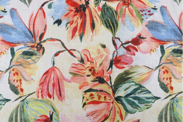 Hamilton Olivia Printed Cotton Drapery Fabric in Blossom 