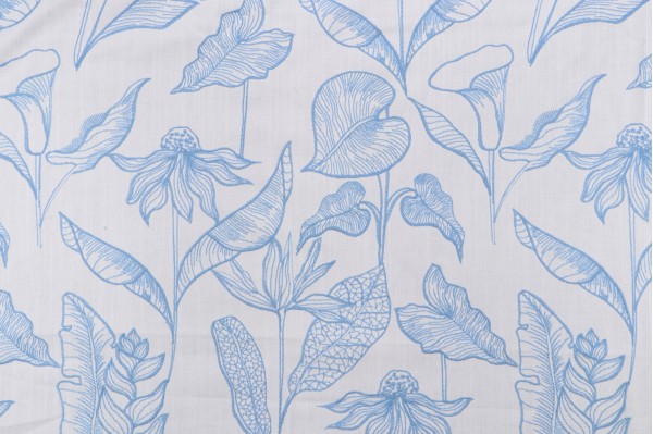 Valiant Fabrics Pretoria Embroidered Drapery Fabric in Cornflower 