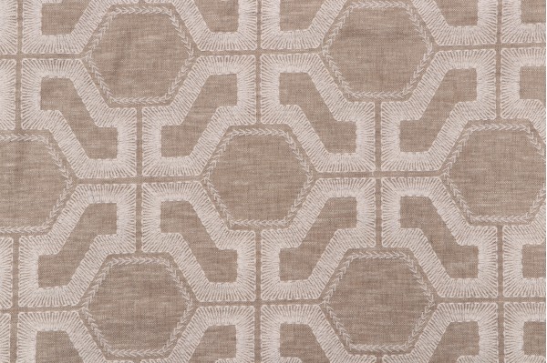 Valiant Fabrics Sorrell Embroidered Drapery Fabric in Linen 