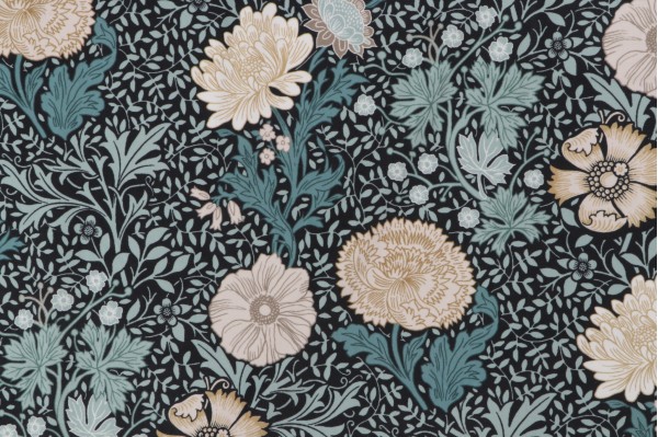 Stof France Madeleine Printed Velour Decorator Fabric in Noir 