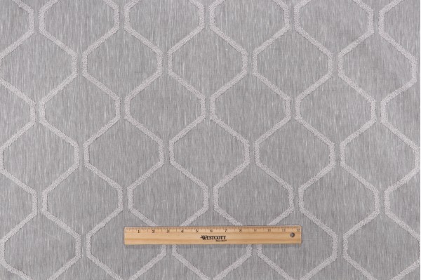 Lino Textiles Regina Sheer Embroidered Drapery Fabric in Grey 