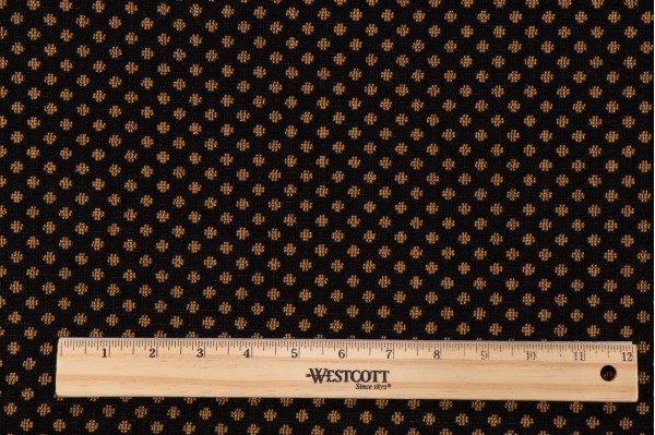 Scalamandre Magali Dot Grospoint Upholstery Fabric in Tan and Black