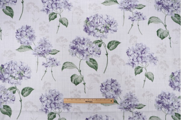 Stof France Stelvio Printed Cotton Drapery Fabric in Bleu 
