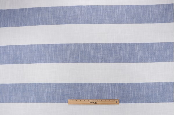 Stripe Woven Decorator Fabric in Pool