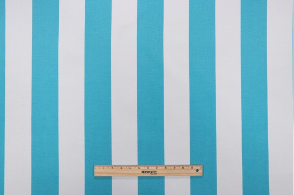 Richloom Cabana Stripe Printed Polyester Outdoor Fabric in Turquoise