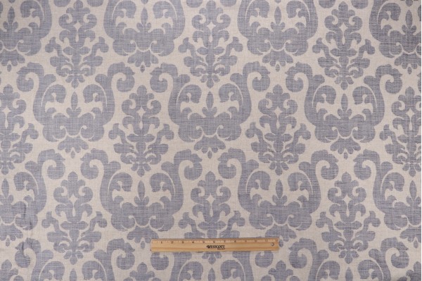 Click for Damask Woven Chenille Upholstery Fabric in Chambray  Damask Woven Chenille Upholstery Fabric in Chambray