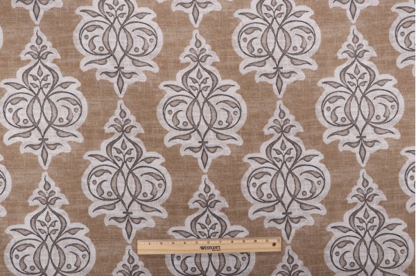 Magnolia Home Jenna Printed Cotton Drapery Fabric in Caramel