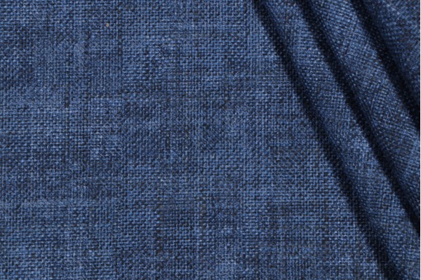 PK Lifestyles Desmond Solid Printed Cotton Blend Drapery Fabric in Denim