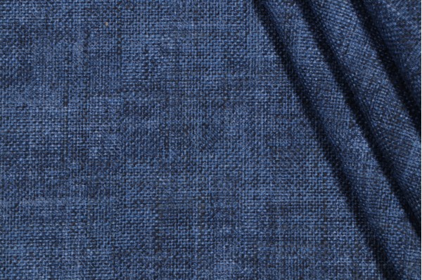 PK Lifestyles Desmond Solid Printed Cotton Blend Drapery Fabric in Denim