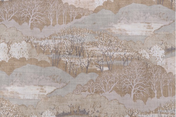 PK Lifestyles Gathering Sky Printed Cotton Blend Drapery Fabric in Quarry-Bleach