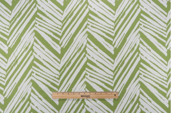 Terrasol-Hatteras Reversible Polyester Outdoor Fabric in Kiwi