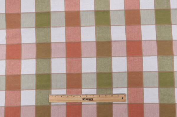 Click for 1 Yards Laura & Kiran Buffalo Check Woven Upholstery Fabric in Sage Blush Laura & Kiran Buffalo Check Woven Upholstery Fabric in Sage Blush