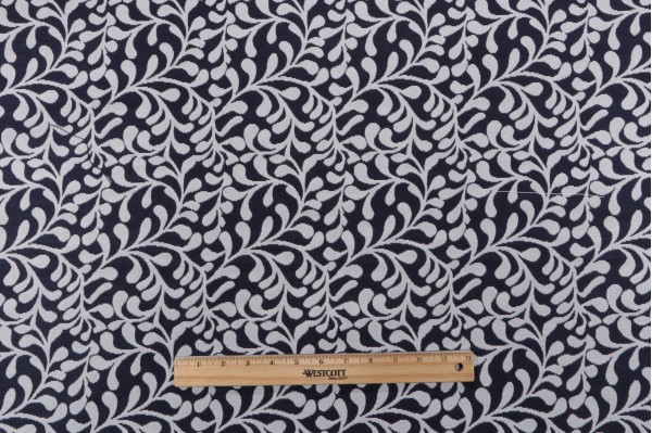 Terrasol-Vinca Reversible Polyester Outdoor Fabric in Navy