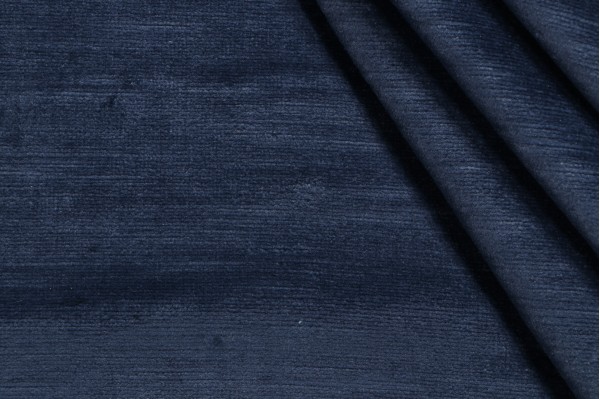Scalamandre Linen Velvet Upholstery Fabric in Denim