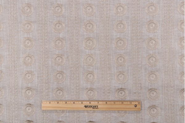 PK Lifestyles Adornment Embroidered Drapery Fabric in Sandrift