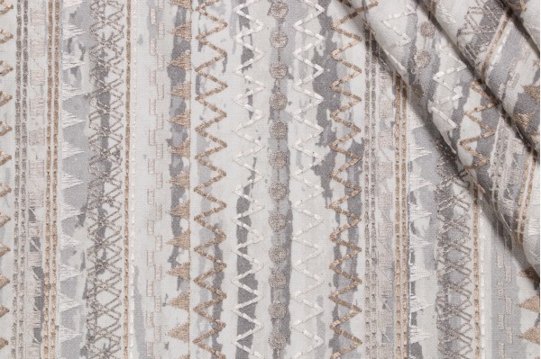 Click for 1.5 Yards Lina Printed & Embroidered Drapery Fabric in Mineral Lina Printed & Embroidered Drapery Fabric in Mineral