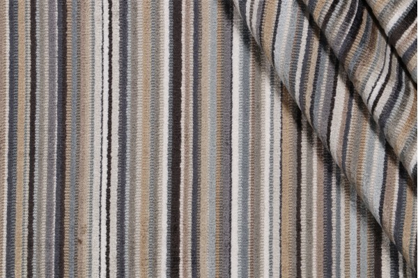 Marian Stripe Velvet Upholstery Fabric in Mineral