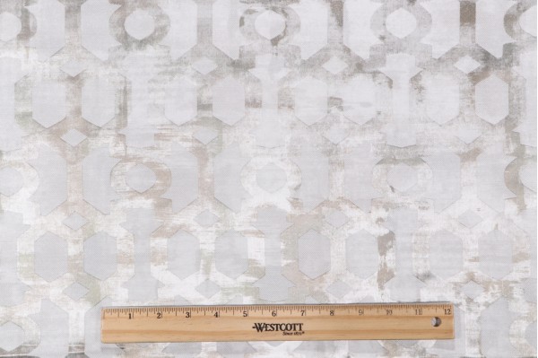 1 Yard Shelton Printed Jacquard Drapery Fabric in Oyster