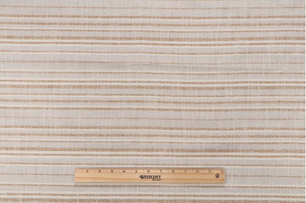 Perennials Stripe Woven Solution Dyed Acrylic Chenille Outdoor Fabric in Cashew