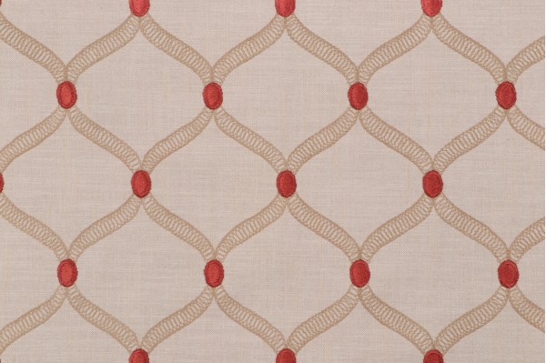 Patron Embroidered Drapery Fabric in Sumac