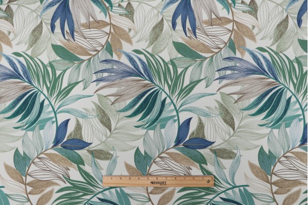 Richloom Oasis Printed Polyester Outdoor Fabric in Chambray 