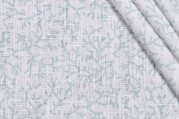 Premier Prints Barrier Reef - Slub Canvas Printed Cotton Drapery Fabric in Silver Springs 