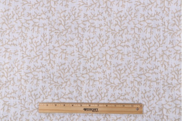 Sample of Premier Prints Barrier Reef - Slub Canvas Printed Cotton Drapery Fabric in Shoreline 