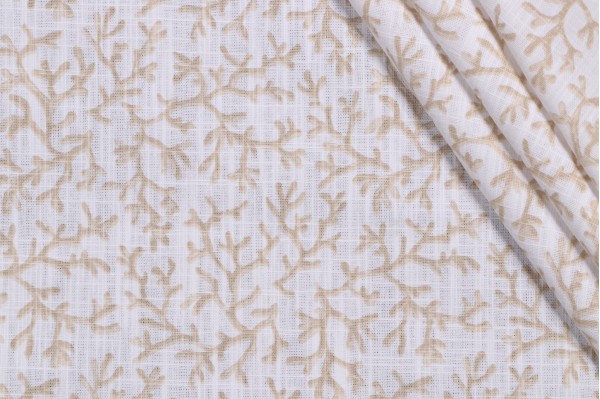 Sample of Premier Prints Barrier Reef - Slub Canvas Printed Cotton Drapery Fabric in Shoreline 
