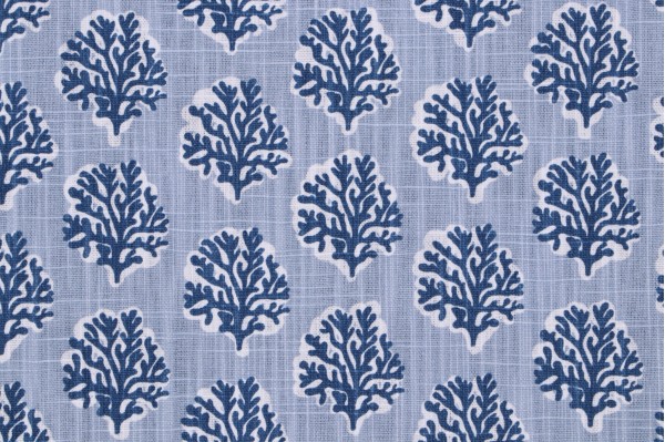 Premier Prints Sea Fan - Slub Canvas Printed Cotton Drapery Fabric in Mist 