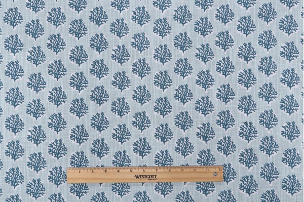 Premier Prints Sea Fan - Slub Canvas Printed Cotton Drapery Fabric in Silver Springs 