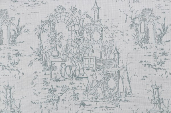 Sample of Sunbrella Osaka Toile Woven 27x27 inch Pillow Square Solution Dyed Acrylic Outdoor Fabric in Spa/Mist 