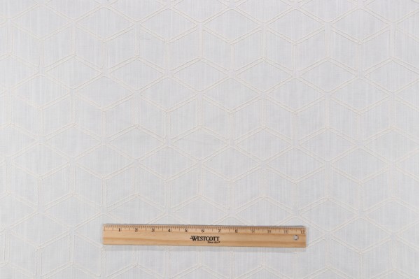 Valiant Fabrics Optic Embroidered Drapery Fabric in Vanilla 